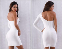 Load image into Gallery viewer, ADYCE Vestidos Long Sleeve One-Shoulder Hollow Out Night Out Bodycon Bandage Party Dress - H5270