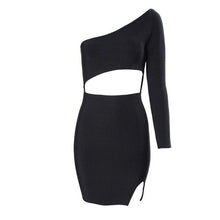 Load image into Gallery viewer, ADYCE Vestidos Long Sleeve One-Shoulder Hollow Out Night Out Bodycon Bandage Party Dress - H5270