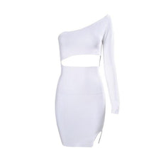 Load image into Gallery viewer, ADYCE Vestidos Long Sleeve One-Shoulder Hollow Out Night Out Bodycon Bandage Party Dress - H5270